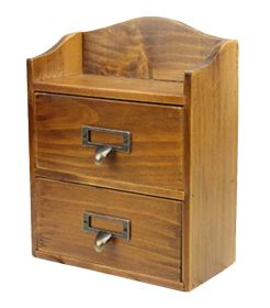 Small Lovely Natural Wood Storage Chests Desktop Container Storage Cabinet - Default