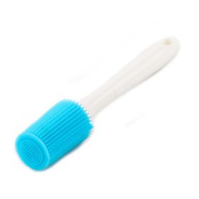 Silicone Cleaning Bottle Brush Silica Gel Cleaning Brush Bottle Cup Cleaning Brush for Glass Cup Thermos Coffee Mug Long Handle Dishwashing Tool - blu