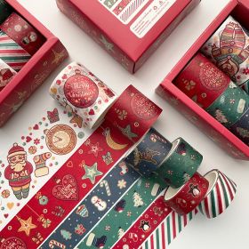 6 Rolls Of Christmas Washi Tape Sparkle Colorful Christmas Decorative - 6 rolls