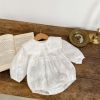 Baby Girl Solid Color Long Sleeve Sweet Style Quality Onesies - 66 (3-6M) - White