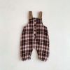 Baby Western Plaid Pattern Casual Strap Design Romper - 66 (3-6M) - Brown