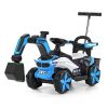 6v Kid Excavator Toy Car , Electric Excavato Toy with Bluetooth, Helmet, Rear Reserve Box - default