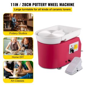 VEVOR Pottery Wheel 28cm Pottery Forming Machine with Detachable Basin Foot Pedal Control 350W Art Craft DIY Clay Tool for Art Craft Work and Home DIY