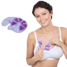 Purple Soothing Gel Pads for Breastfeeding in Section Postpartum Essentials Kit of 2 Pairs Pads with Covers. Reusable After Birth Warming Lactation Ma