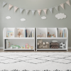 Kids Bookcase with 4 Compartments, Storage Book Shelf, Storage Display, Rack,Toy Organizer for Children's Room, Playroom, Nursery - as Pic