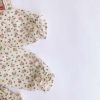 Baby Girl 1pcs Ditsy Flower & Cherry Pattern Doll Neck Long Sleeves Bodysuit - 66 (3-6M) - Apricot