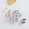 Baby Girl Floral Embroidered Pattern Square Collar Bodysuit - 66 (3-6M) - Green