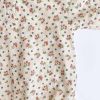 Baby Girl 1pcs Ditsy Flower & Cherry Pattern Doll Neck Long Sleeves Bodysuit - 66 (3-6M) - Apricot