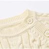 Baby Solid Color Crochet Knitted Pattern Shoulder Button Design Rompers - 59 (0-3M) - Grey