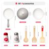 White Wooden Kitchen Playset; Pretend Play Kitchen Set for Kids & Toddlers; (1pcs an order) - Wood