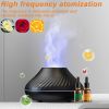 Air Humidifier Diffusers Essential Oil Diffuser USB Portable Humidifier Volcanic Flame Aroma Diffuser Essential Oil Lamp Bedroom - black - rose - Chin