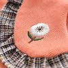 Baby Girl Floral Patches Doll Neck Pullover Hoodie Combo Pleated Skirt Sweet Vintage Style Sets - 90 (12-24M) - Beige