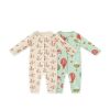 Baby Cartoon Graphic Full Button Design Long Sleeve Cotton Romper - 66 (3-6M) - Apricot