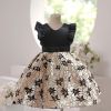 Baby Girl Flower Embroidered Design Quality Formal Party Dress - 100 (2-3Y) - Black