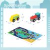 Wooden Train Set Wooden Train Track Set with Mat, city series - as Pic