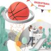 Toddler Slide and Swing Set 3 in 1; Kids Playground Climber Swing Playset with Basketball Hoops Freestanding Combination Indoor & Outdoor - Green