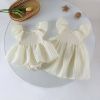 Baby Girl Solid Color Thin Style Princess Dress Onesies - 66 (3-6M) - Apricot