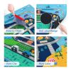 Wooden Train Set Wooden Train Track Set with Mat, city series - as Pic