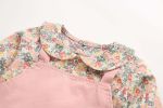 Baby Girl Floral Print Pattern False 1-Piece Design Long Sleeved Onesies - 66 (3-6M) - Pink