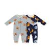 Baby Cartoon Graphic Full Button Design Long Sleeve Cotton Romper - 66 (3-6M) - Apricot