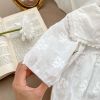 Baby Girl Solid Color Long Sleeve Sweet Style Quality Onesies - 66 (3-6M) - White