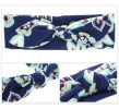 Baby Girl Headbands Bohemian Floral Style Vintage Flower Printed Elastic Head Wrap Twisted Hair Accessories - blue