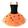 Children's Halloween Pumpkin Tutu Dress With 3-Pieces Jewelry - Kids S (80-90) - Black