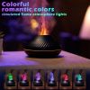 Air Humidifier Diffusers Essential Oil Diffuser USB Portable Humidifier Volcanic Flame Aroma Diffuser Essential Oil Lamp Bedroom - black - rose - Chin