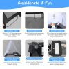 6 In 1 Foldable Baby Crib with Activity Center Diaper Changing Table Mosquito Net Mattress Music Box Toys Storage Tray Baby Bassinet Baby Sleeper - Bl