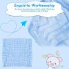 6 Packs Muslin Burp Cloths 6 Layers 100% Cotton Extra Absorbent Baby Burping Cloth - Blue