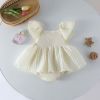 Baby Girl Solid Color Thin Style Princess Dress Onesies - 66 (3-6M) - Apricot