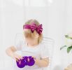 Baby Bows Velvet Headbands Turbans Hairband Headwraps Stretchy Wide Cross Knotted for Newborn Toddlers Kids - white