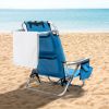 63*65*82cm Short Oxford Cloth Silver White Aluminum Tube Bearing 100kg Beach Chair Blue - as picture