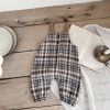 Baby Western Plaid Pattern Casual Strap Design Romper - 66 (3-6M) - Brown