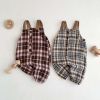 Baby Western Plaid Pattern Casual Strap Design Romper - 66 (3-6M) - Brown