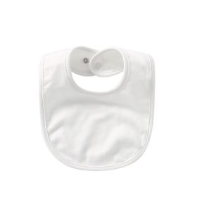Baby Products Cotton Solid Color Bib With Hidden Buckle Saliva Towel Multi-color Optional (Color: White)
