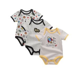 Baby  Cotton Cartoon Ha Clothes Triangle Climbing Suit (Option: Three piece set-3M)