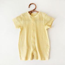 Bamboo Fiber Baby Clothes One Piece (Option: Yellow-66cm)